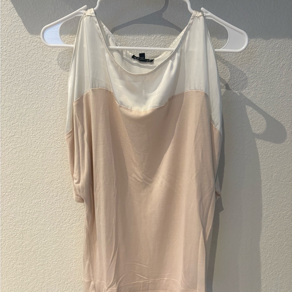 Express Cream and White Women's Blouse